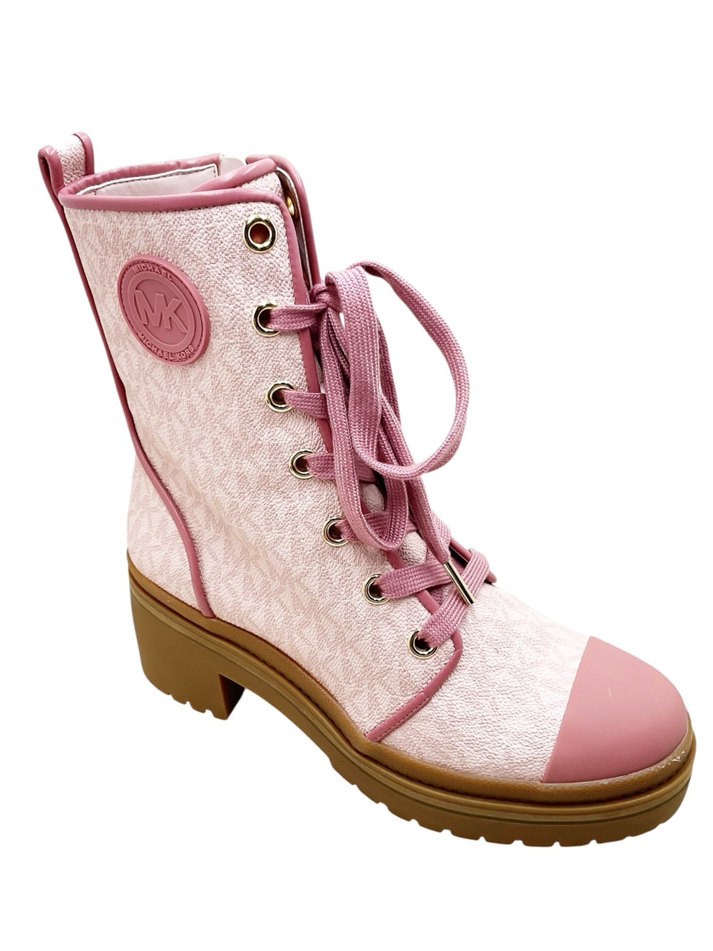 🆕{MICHAEL MICHAEL KORS} Corey Mini MK Logo Lux Combat Boots
